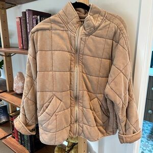 Free People Quilted Jacket - champagne diamonds colorway